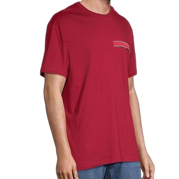 ALEXANDER MCQUEEN Logo Tape T-Shirt Tee Size L Red Crewneck Cotton Short Sleeve - Picture 2 of 12